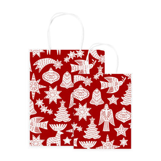 Adorn Red and White Gift Bags - 10 Pack