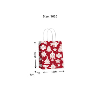 Adorn Red and White Gift Bags - 10 Pack