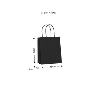 Plain Black Gift Bags - 10 Pack