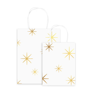North Star Gold Foil Gift Bags - 10 Pack