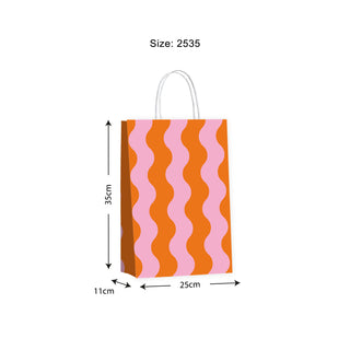 Waves Pink & Orange Gift Bags - 10 Pack