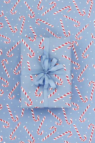 Candy Cane French Blue 10M Wrapping Paper