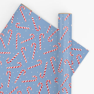Candy Cane French Blue 10M Wrapping Paper