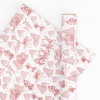 Christmas Toile Red 10M Wrapping Paper