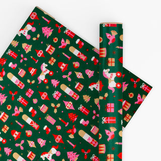 Drummer Boy Dark Green 10M Wrapping Paper