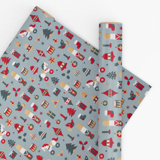 Drummer Boy Slate Green 10M Wrapping Paper