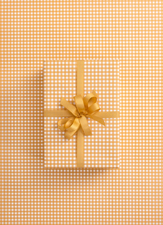 Gingham Toffee 10M Wrapping Paper