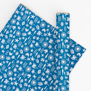 Sand to Sea Electric Blue 10M Wrapping Paper