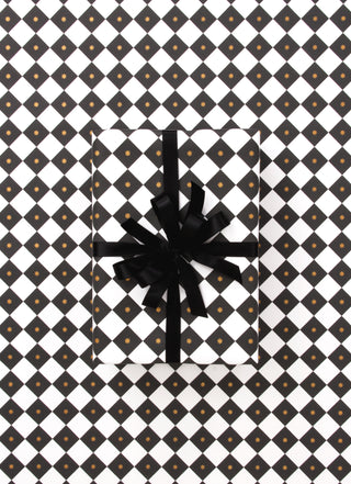 Checkerboard White & Black 10M Wrapping Paper