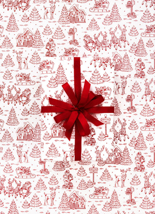 Christmas Toile Red 10M Wrapping Paper