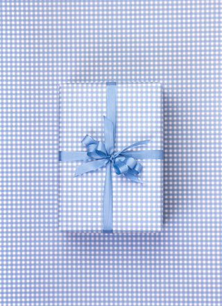 Gingham French Blue 10M Wrapping Paper