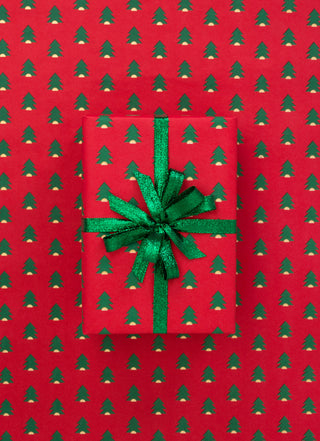 Little Pine Red & Dark Green 10M Wrapping Paper