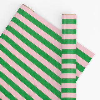 Pavilion Stripe Pink & Emerald 10M Wrapping Paper