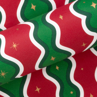 Retro Swirl Red & Emerald 10M Wrapping Paper