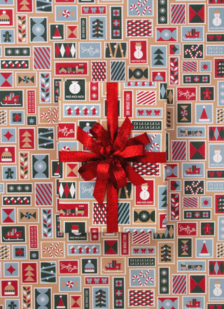 Christmas Stamps Ginger 10M Wrapping Paper