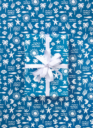 Sand to Sea Electric Blue 10M Wrapping Paper