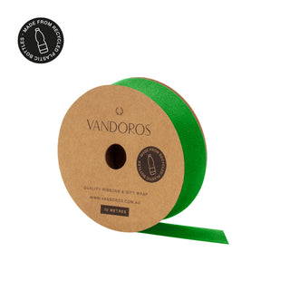 Recycled PET Grosgrain Emerald Ribbon 10M