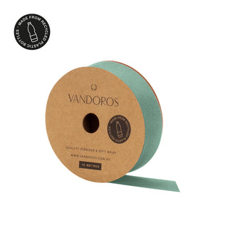 Recycled PET Grosgrain Eucalyptus Ribbon 10M