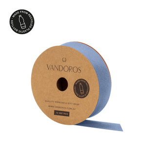Recycled PET Grosgrain French Blue Ribbon 10M