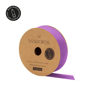 Recycled PET Grosgrain Lilac Ribbon 10M