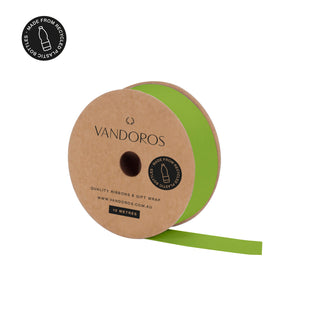 Recycled PET Grosgrain Lime Ribbon 10M