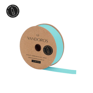 Recycled PET Grosgrain Teal Ribbon 10M