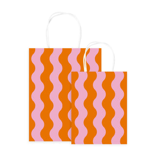 Waves Pink & Orange Gift Bags - 10 Pack