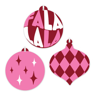Merry Modernist Bright Pink Gift Tags