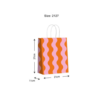 Waves Pink & Orange Gift Bags - 10 Pack