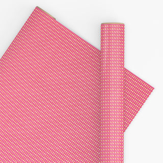 Twine Stripe Bright Pink & Poppy Red 10M Wrapping Paper (Uncoated)