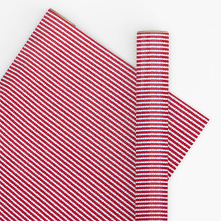 Twine Stripe Scarlet Red & Snow Blue 10M Wrapping Paper (Uncoated)