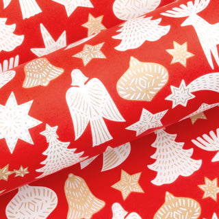 Adorn Poppy Red & Gold 10M Wrapping Paper