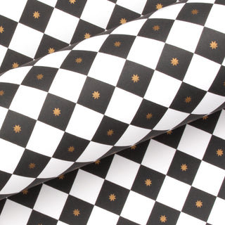 Checkerboard White & Black 10M Wrapping Paper