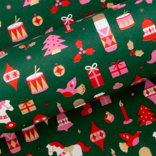 Drummer Boy Dark Green 10M Wrapping Paper