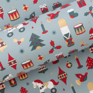 Drummer Boy Slate Green 10M Wrapping Paper