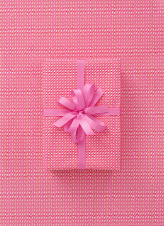Twine Stripe Bright Pink & Poppy Red 10M Wrapping Paper (Uncoated)