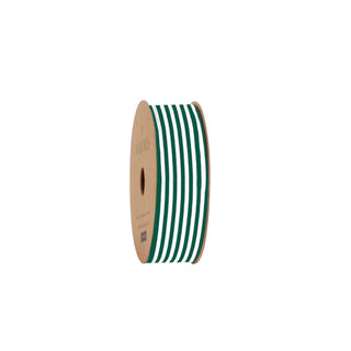 Candy Stripe Grosgrain Hunter Green Ribbon - 10M