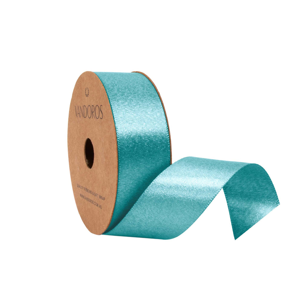 Sp Ribbon Satin Pearl Turquoise Ribbon - 10M – The Vandoros Store